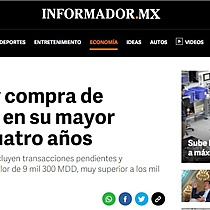 Fusiones y compra de empresas, en su mayor valor de cuatro aos